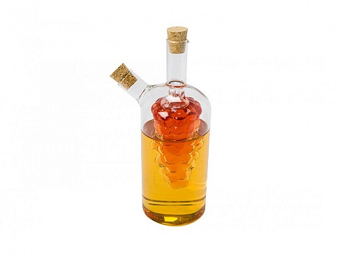 Glass oil and vinegar bottle 500 ml, with grape design, 10x10x18 cm, Oil glass
