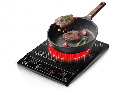 Cheffinger, Single induction hob induction 2000W in black, 28x34x7 cm, CF-IND2000