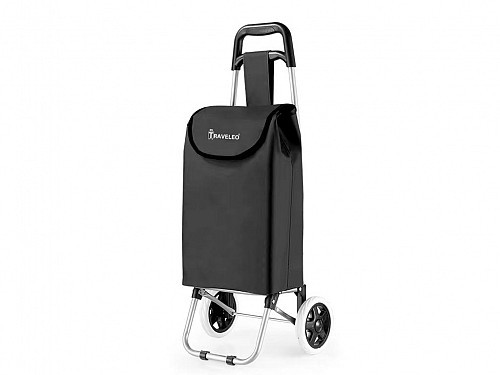 People's stroller 27L, waterproof made of pvc with 2 wheels, in black color, 36x27x95 cm