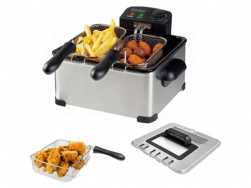 Royalty Line Electric oil fryer 2000W, stainless steel capacity 4.5L, 35x34x19 cm, RL-DF-4902