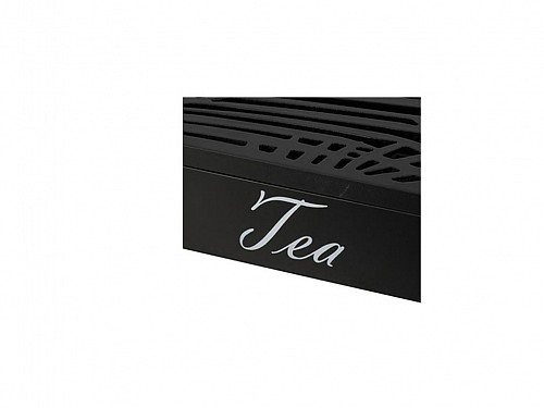 Tea storage box 6 places, wooden, in black color, 24x16.5x7 cm, Tea box