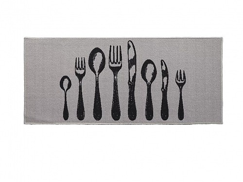 Kitchen mat Non-slip with Forks pattern, washable, 50x120 cm, Cutlery Pattern