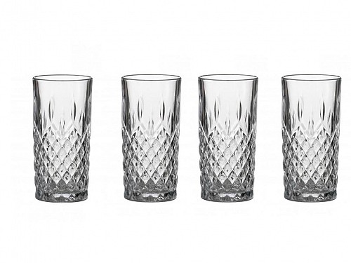 Set of 4 glass water glasses, capacity 350 ml, 15x15x17 cm