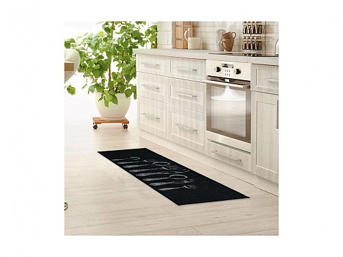Kitchen mat Non-slip with Cutlery pattern, washable, 50x120 cm, Cutlery Pattern