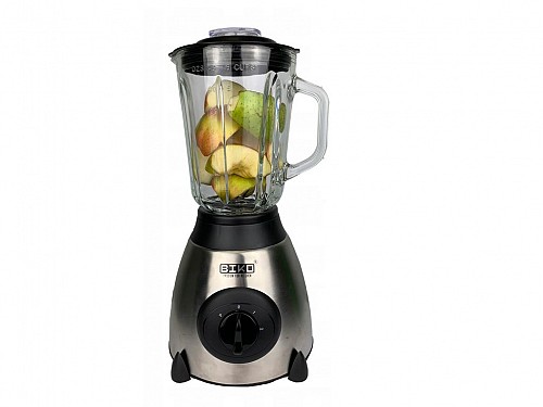 Biko Blender with Glass Jug 1.5lt 800 Watt and Grinding Container Coffee in Silver color BK-SME-800W