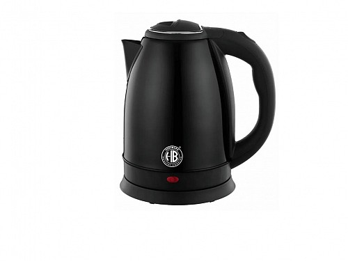 Herzberg Cordless Electric Water Kettle 1500W, 1.8L made of Stainless Steel in Black Color
