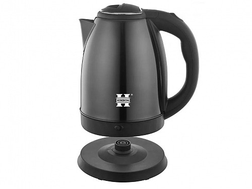 Herzberg Cordless Electric Water Kettle 1500W, 1.8L made of Stainless Steel in Black Color